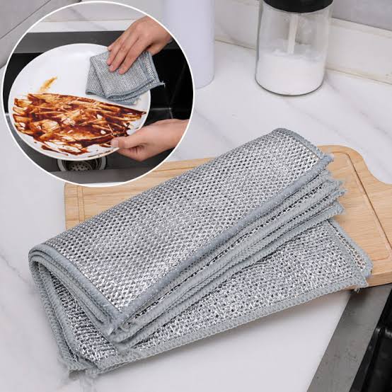 (pack Off 10) Dish Washing Cleaning Cloth | Wire Dish Washing Rugs For Kitchen Dishes
