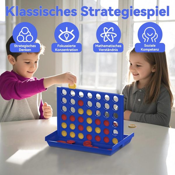 4 In A Row Board Game For Kids / Travel Board Game / Board Games Indoor & Outdoor, Perfect As A Party Game (random Color )