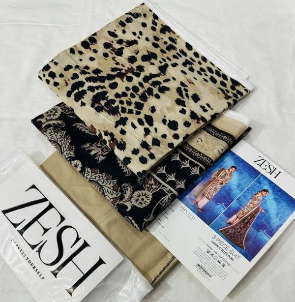 ✨ Zesh ✨ 3 Pieceunstitched Suit Zesh Summaer Lawn Collection 2025