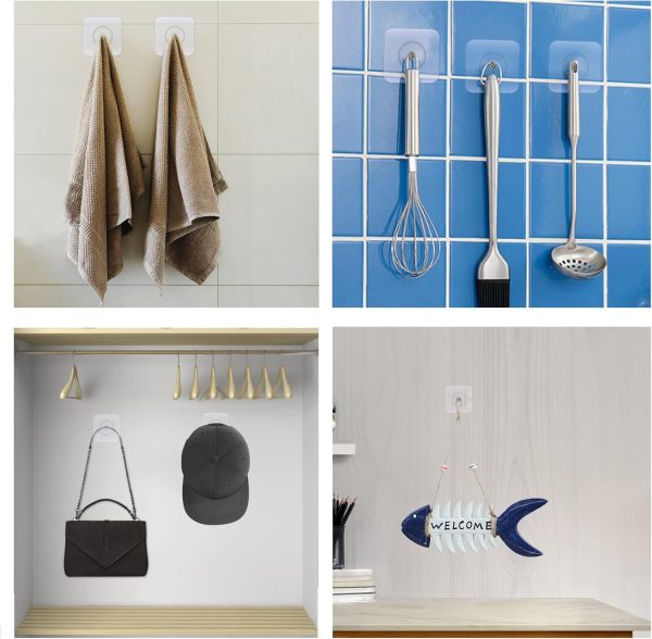 10-pcs Self-adhesive Wall Screws And Hanging Nails – Heavy-duty Adhesive Wall Mount Hooks For Home And Office Use – No Drilling, Easy Installation For Hanging Frames, Keys, Towels, And More