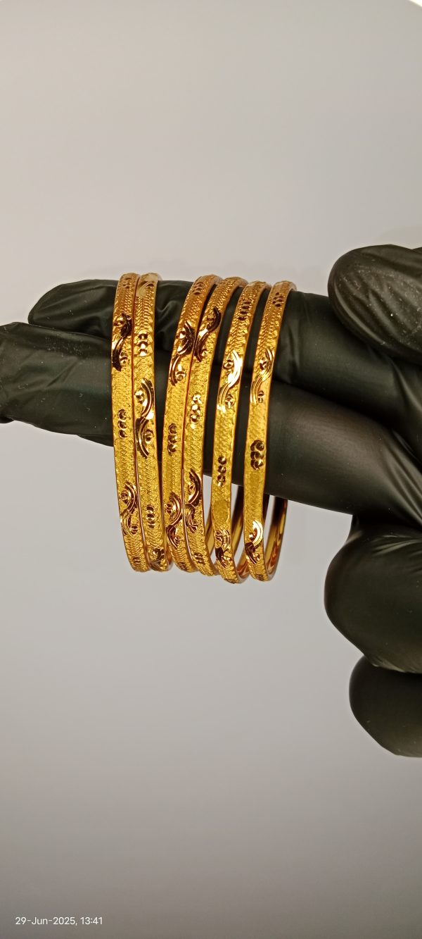 Gold Plated Bangles | Gold Plated Antique Design Bangles | 2.5 Inch Bangles (without Box) | Bangles For Ladies And Girls