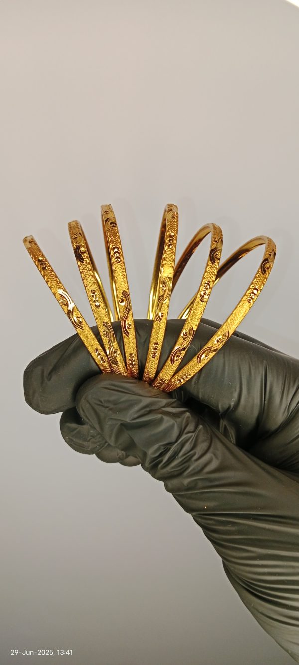 Gold Plated Bangles | Gold Plated Antique Design Bangles | 2.5 Inch Bangles (without Box) | Bangles For Ladies And Girls