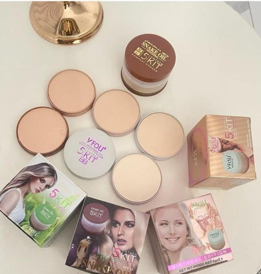 Pack Of 01 – 5 In 1 | Multi-shade Face Powder Palette With Mirror | Compact Makeup Kit For All Skin Tones | Natural Finish & Easy Blending