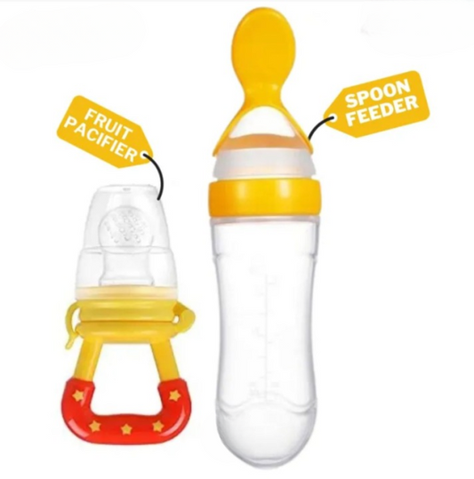 Food Pacifier + Feeder Spoon / Fresh Fruit Food Baby , Feeding Safe Fruit Feeder – Random Color
