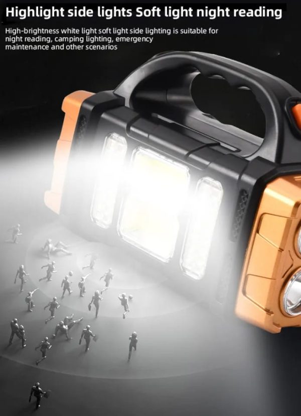 Solar Led Flashlight Portable Usb Rechargeable Flashlight Cob Torch Light Powerful Solar Light For Camping
