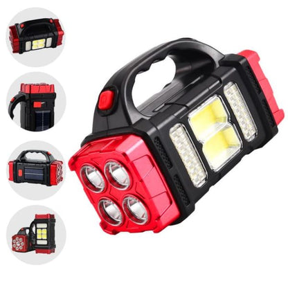 Solar Led Flashlight Portable Usb Rechargeable Flashlight Cob Torch Light Powerful Solar Light For Camping