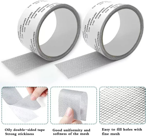 Mesh Roll Tape Window Screen Repair Patch | Keep Mosquitoes Out With Our Anti-insect, Self-adhesive Mesh Patch Tape – 2 Meter