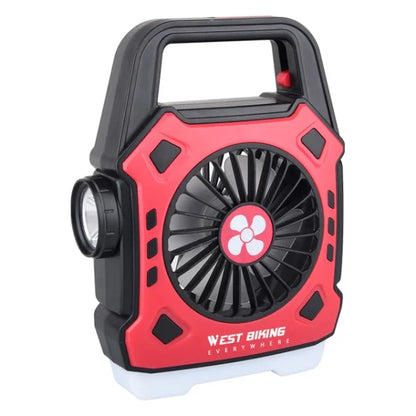 Versatile Camping Lights Outdoor Mini Electric Fan Rechargeable Flashlight Emergency Power Bank For Hiking Fishing (random Color)