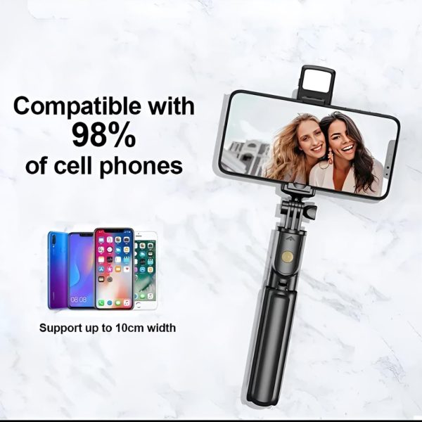 R1s Selfie Stick With Tripod | Bluetooth Foldable Selfie Rod For Phone Action Camera Iphone(random Color )