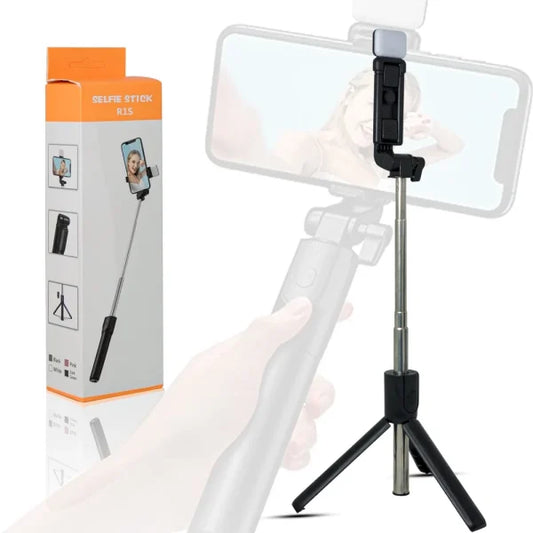 R1s Selfie Stick With Tripod | Bluetooth Foldable Selfie Rod For Phone Action Camera Iphone(random Color )