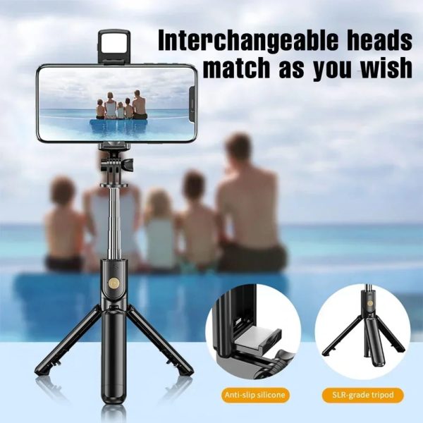 R1s Selfie Stick With Tripod | Bluetooth Foldable Selfie Rod For Phone Action Camera Iphone(random Color )
