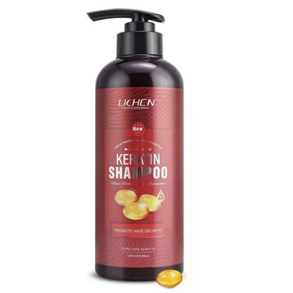 Lichen Keratin Enriched Shampoo 500ml – Sulfate And Paraben Free – Anti Frizz Treatment For Women And Men – Professional Salon Grade Repair Formula With Silk Protein For Dry, Frizzy Damaged And Color Treated Hair – Without Box