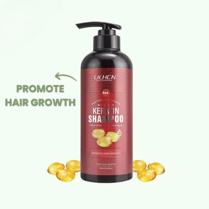 Lichen Keratin Enriched Shampoo 500ml – Sulfate And Paraben Free – Anti Frizz Treatment For Women And Men – Professional Salon Grade Repair Formula With Silk Protein For Dry, Frizzy Damaged And Color Treated Hair – Without Box