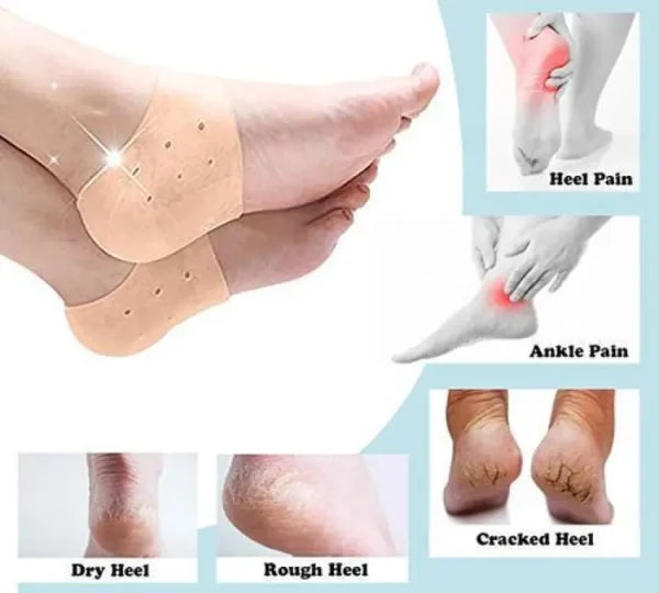 Pair Of Half Heel Pain Anti Crack Silicone Set – Anti Crack For Pain Relief Unisex With Box