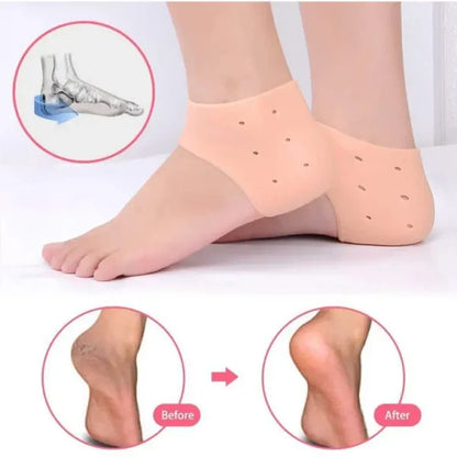 Pair Of Half Heel Pain Anti Crack Silicone Set – Anti Crack For Pain Relief Unisex With Box