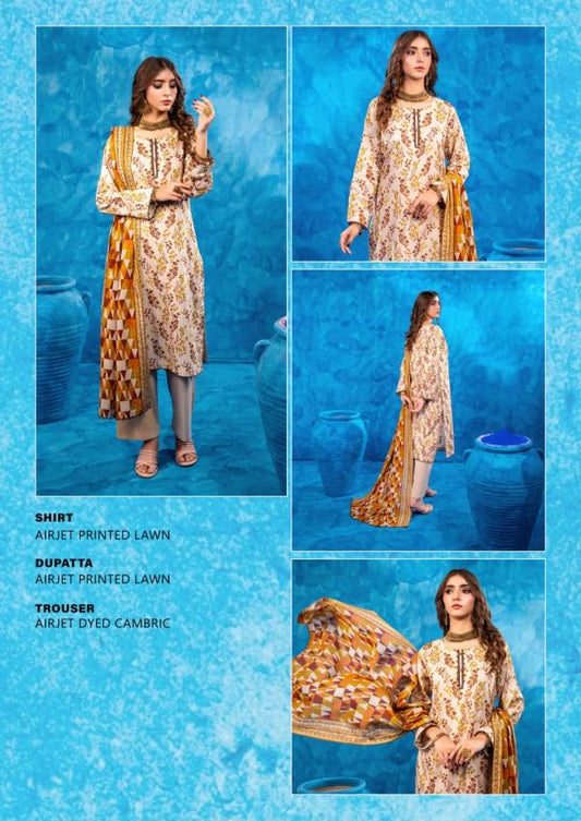 ✨ Zesh ✨ 3 Pieceunstitched Suit Zesh Summaer Lawn Collection 2025