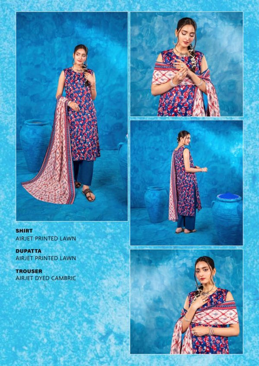 ✨ Zesh ✨ 3 Pieceunstitched Suit Zesh Summaer Lawn Collection 2025