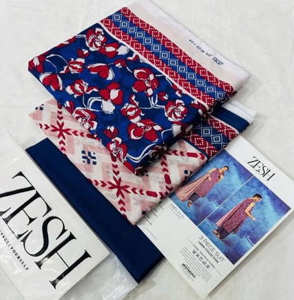 ✨ Zesh ✨ 3 Pieceunstitched Suit Zesh Summaer Lawn Collection 2025