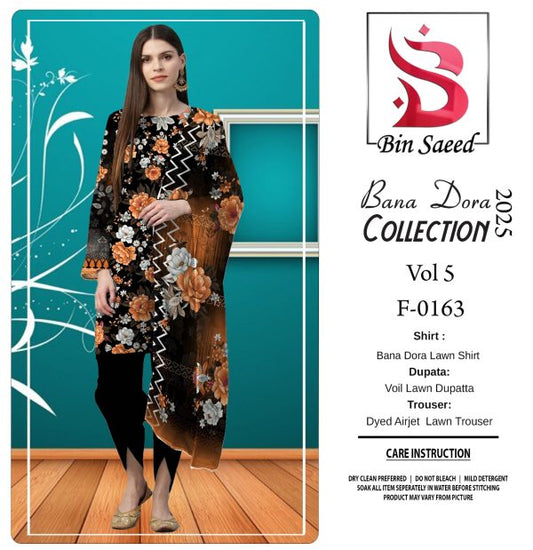 ✨ Binsaeed❤️ Bana Dora 3piece Unstitched Suit Summaer Lawn Collection
