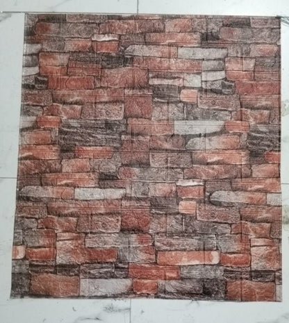 (1piece )brown 3d Wall Stickers Faux Brick White Brick | Bedroom Home Decor Waterproof Self Adhesive Living Room Wallpaper