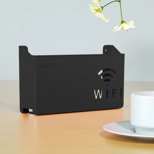 Wifi Router Shelf & Cable Organizer – Wall-mount Abs Plastic Storage Box For Routers, Power Strips & Cables (random Colors)