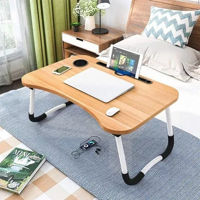 Wooden Laptop Table – Laptop Stand – Floor Table – Laptop Table – Drawing Desk – Bed Tray Table Fold-able – Table Notebook Stand Reading Holder – Study Table – Portable Desk – Random Color